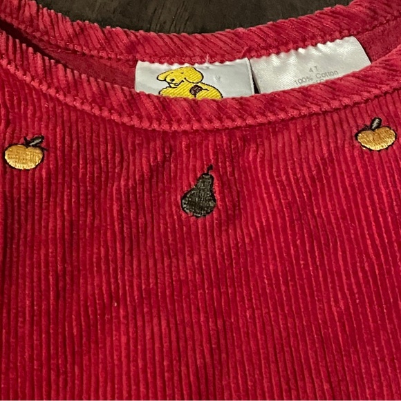 Vtg. Spot The Dog Embroidered Corduroy Red Toddler Dress 4t - Picture 3 of 7